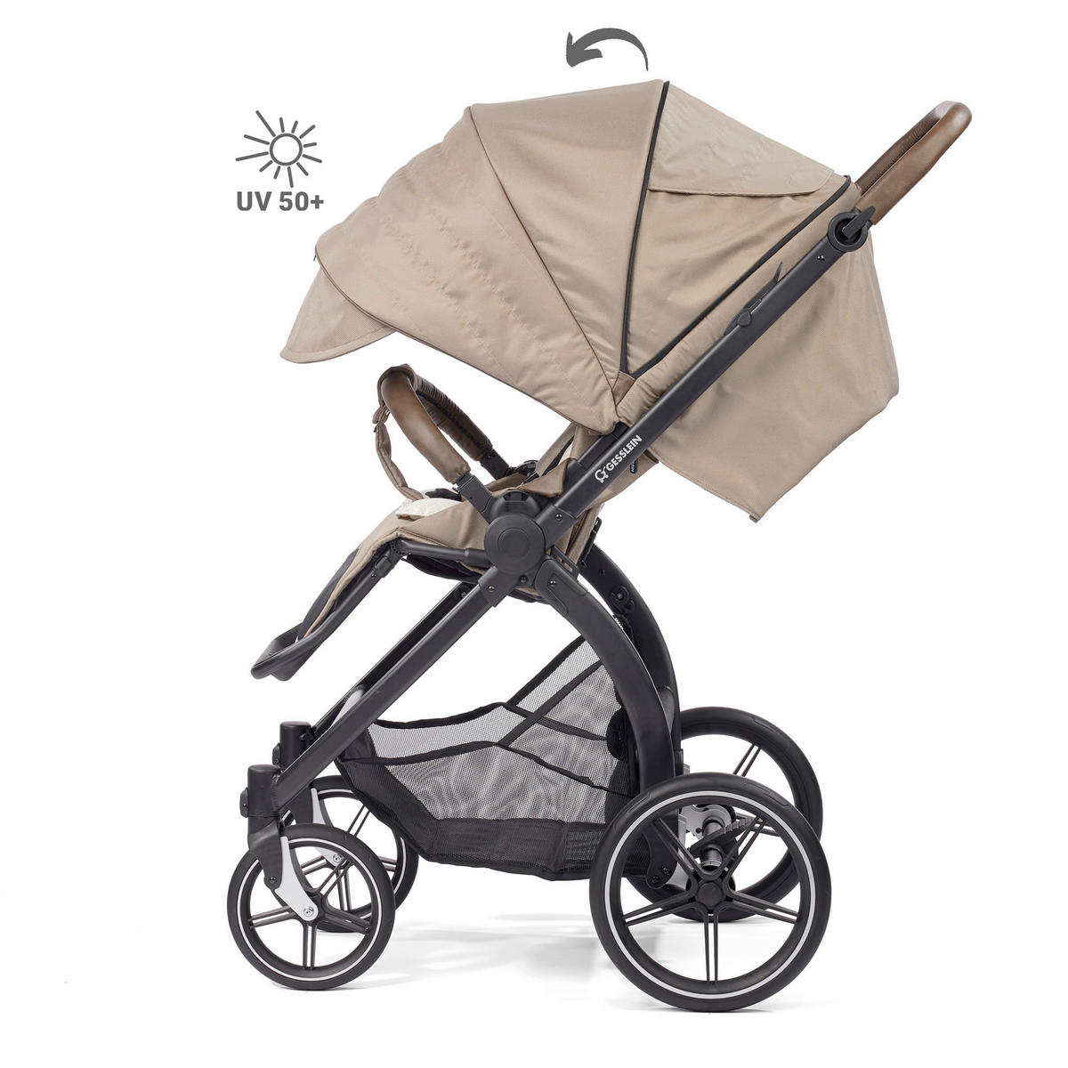 KOMBIKINDERWAGEN FX4 Swing Set  - Schwarz/Braun, Basics, Metall (100/55/130cm) - Gesslein