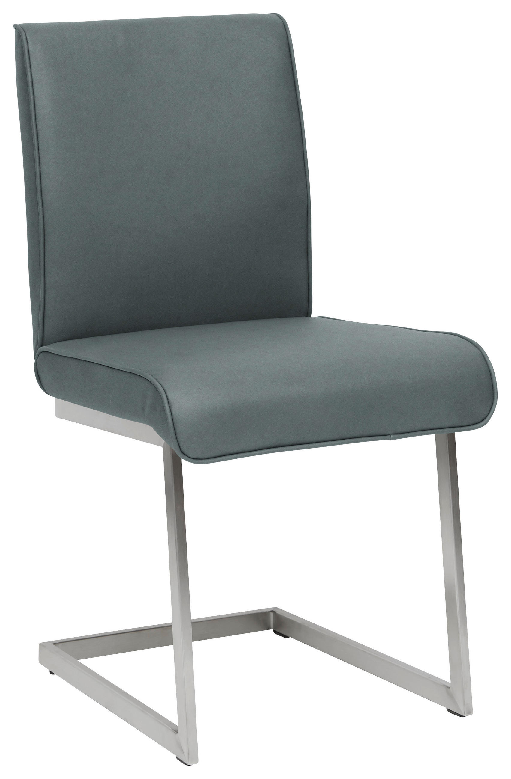 SCHWINGSTUHL  in Stahl Mikrofaser  - Edelstahlfarben/Graublau, Design, Holzwerkstoff/Textil (48/91/60cm) - Dieter Knoll