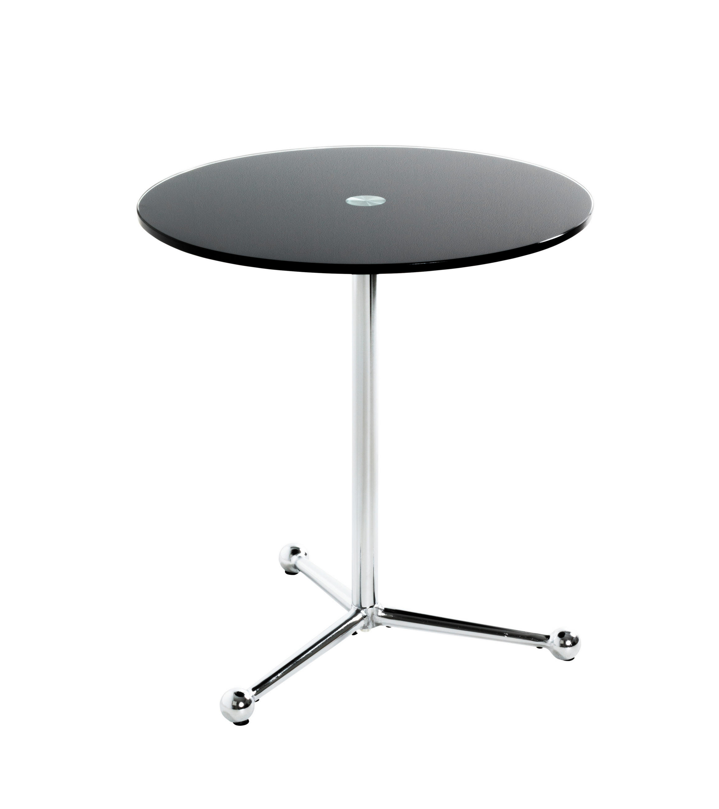 BEISTELLTISCH in Metall, Glas 45/45/50 cm  - Chromfarben/Schwarz, Design, Glas/Metall (45/45/50cm)