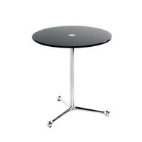 BEISTELLTISCH in Metall, Glas 45/45/50 cm  - Chromfarben/Schwarz, Design, Glas/Metall (45/45/50cm)