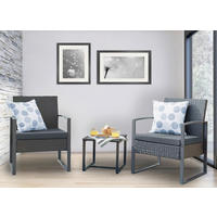 GARTENTISCHGRUPPE  - Anthrazit/Grau, Design, Kunststoff/Metall - MID.YOU