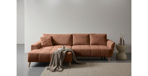 ECKSOFA in Webstoff Dunkelorange  - Buchefarben/Dunkelorange, KONVENTIONELL, Holz/Textil (169/294cm) - Carryhome