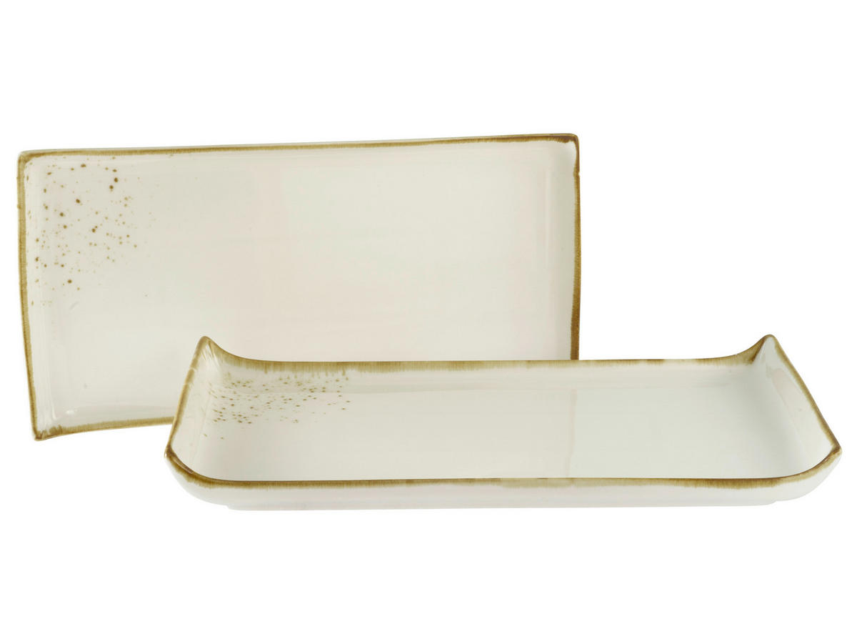 SERVERINGSBRICKA SET Nature Collection Creme  - cremefärgad, Basics, keramik (33/16,5/3,5cm) - Creatable