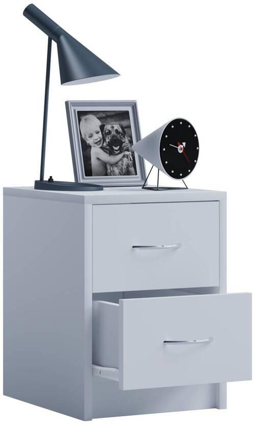 NACHTSCHRANK 35/40/35 cm  - Alufarben/Weiß, Basics, Holzwerkstoff (35/40/35cm) - MID.YOU