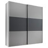 SCHWEBETÜRENSCHRANK  in Anthrazit, Hellgrau  - Anthrazit/Hellgrau, Holzwerkstoff/Metall (167/222/68cm) - Moderano