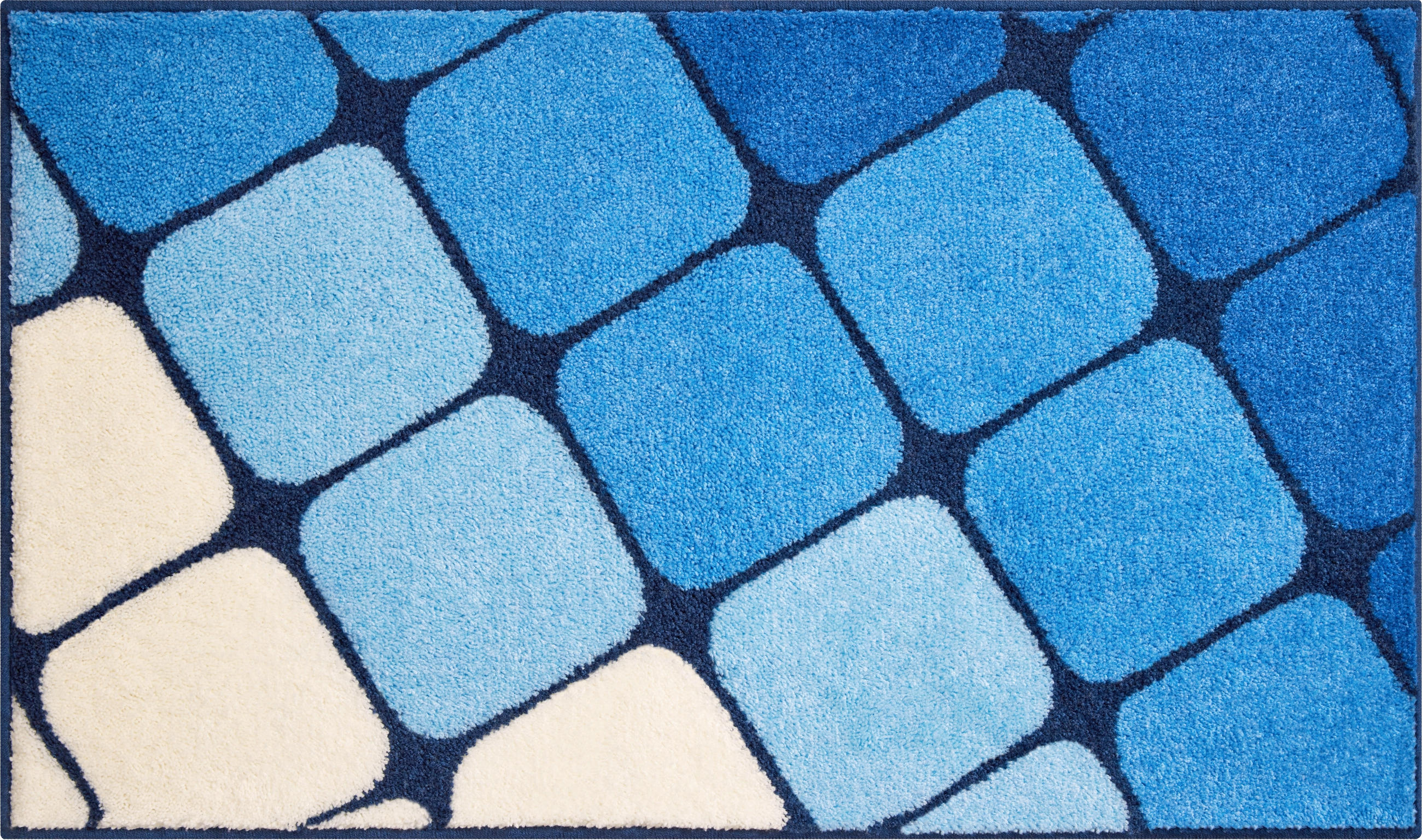 BADTEPPICH Shanga Blau 60/100 cm  - Blau, Basics, Kunststoff/Textil (60/100cm) - Grund