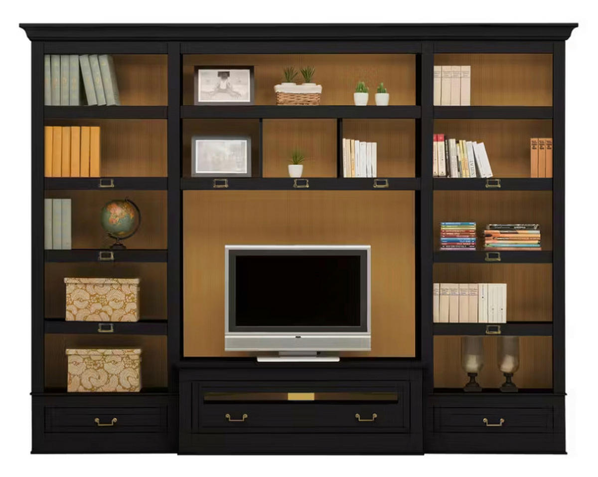 WOHNWAND UrbanClass 2-teilig  in Schwarz, Currygelb  311/238,5/52-46,5 cm  - Currygelb/Schwarz, LIFESTYLE, Holz/Metall (311/238,5/52-46,5cm) - Livetastic
