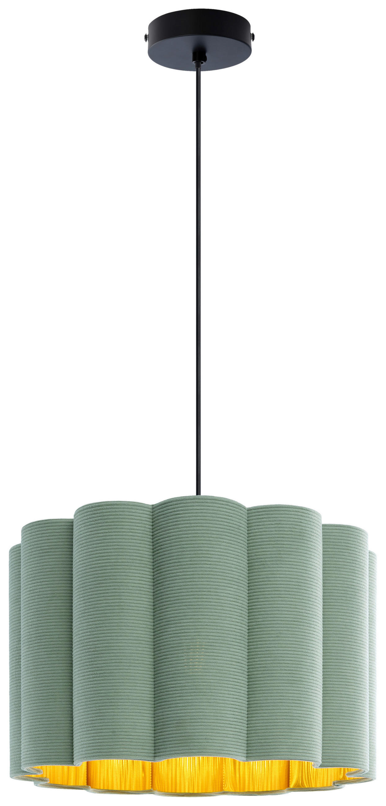 HÄNGELEUCHTE 40/120 cm  - Schwarz/Grün, Trend, Kunststoff/Textil (40/120cm) - Novel