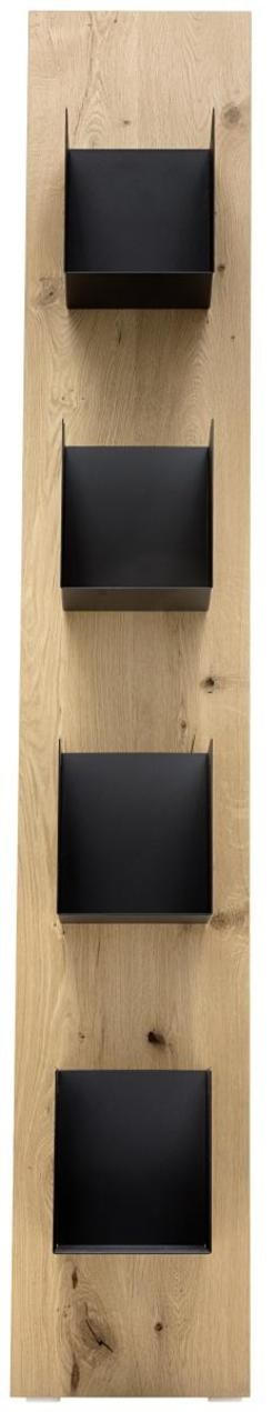 REGAL Balkeneiche furniert Anthrazit, Eichefarben  - Eichefarben/Anthrazit, Natur, Holz/Metall (30/180/19-47cm) - Livetastic