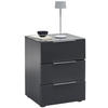 NACHTSCHRANK 45/60/42 cm  - Anthrazit/Alufarben, Design, Glas/Holzwerkstoff (45/60/42cm) - Voleo