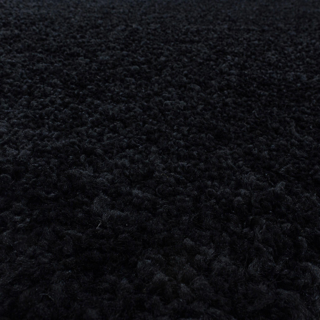 Thumbnail - Xxxl Hochflorteppich Sydney, Schwarz, Textil, Uni, rechteckig, 160x230 cm, Oeko-Tex® Standard 100, für Fußbodenheizung g...