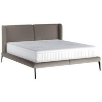 POLSTERBETT 180/200 cm  in Hellgrau  - Hellgrau/Schwarz, Modern, Textil/Metall (180/200cm) - Livetastic