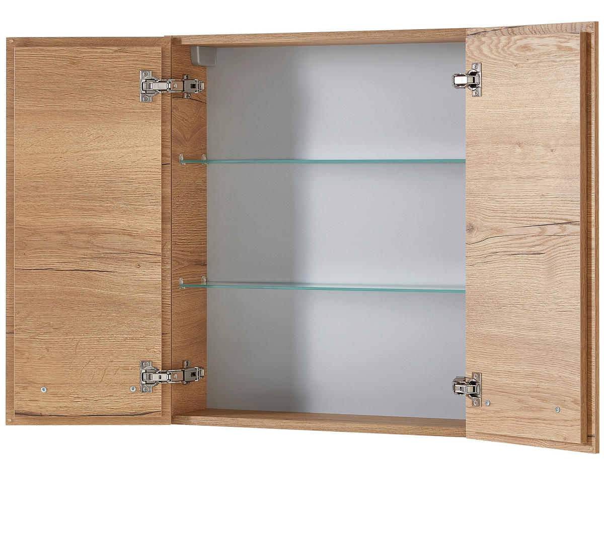 HÄNGESCHRANK 60/70/15,8 cm  - Chromfarben/Eichefarben, KONVENTIONELL, Glas/Holzwerkstoff (60/70/15,8cm) - Sadena