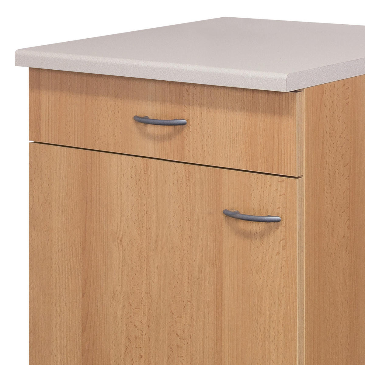 KÜCHENUNTERSCHRANK 60/85/57 cm  in Buchefarben  - Edelstahlfarben/Beige, MODERN, Holzwerkstoff/Kunststoff (60/85/57cm) - FlexWell