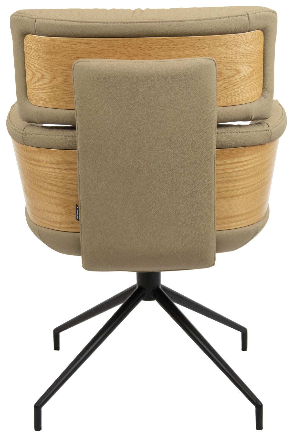 ARMLEHNSTUHL  in Eisen Echtleder pigmentiert  - Taupe/Eichefarben, Design, Leder/Holz (62/92/66cm) - Dieter Knoll