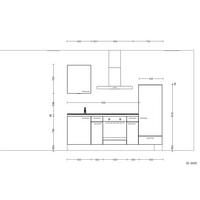 KÜCHENBLOCK Riva 240 cm  in Weiß, Schieferfarben  - Schieferfarben/Edelstahlfarben, MODERN, Holzwerkstoff/Metall (240cm) - Nobilia