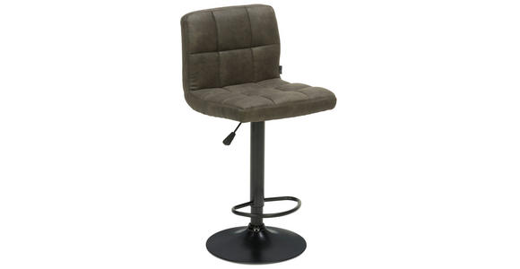 BARHOCKER in Metall, Textil Grau, Schwarz - Schwarz/Grau, Design, Textil/Metall (44,5/92-113/48cm) - Carryhome