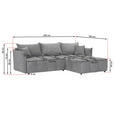 ECKSOFA Grau Plüsch Zierkissen, Rückenkissen, Bettkasten, Schlaffunktion, Rücken echt, Liegefläche im Originalstoff  - Schwarz/Grau, KONVENTIONELL, Kunststoff/Textil (253/192cm) - Carryhome