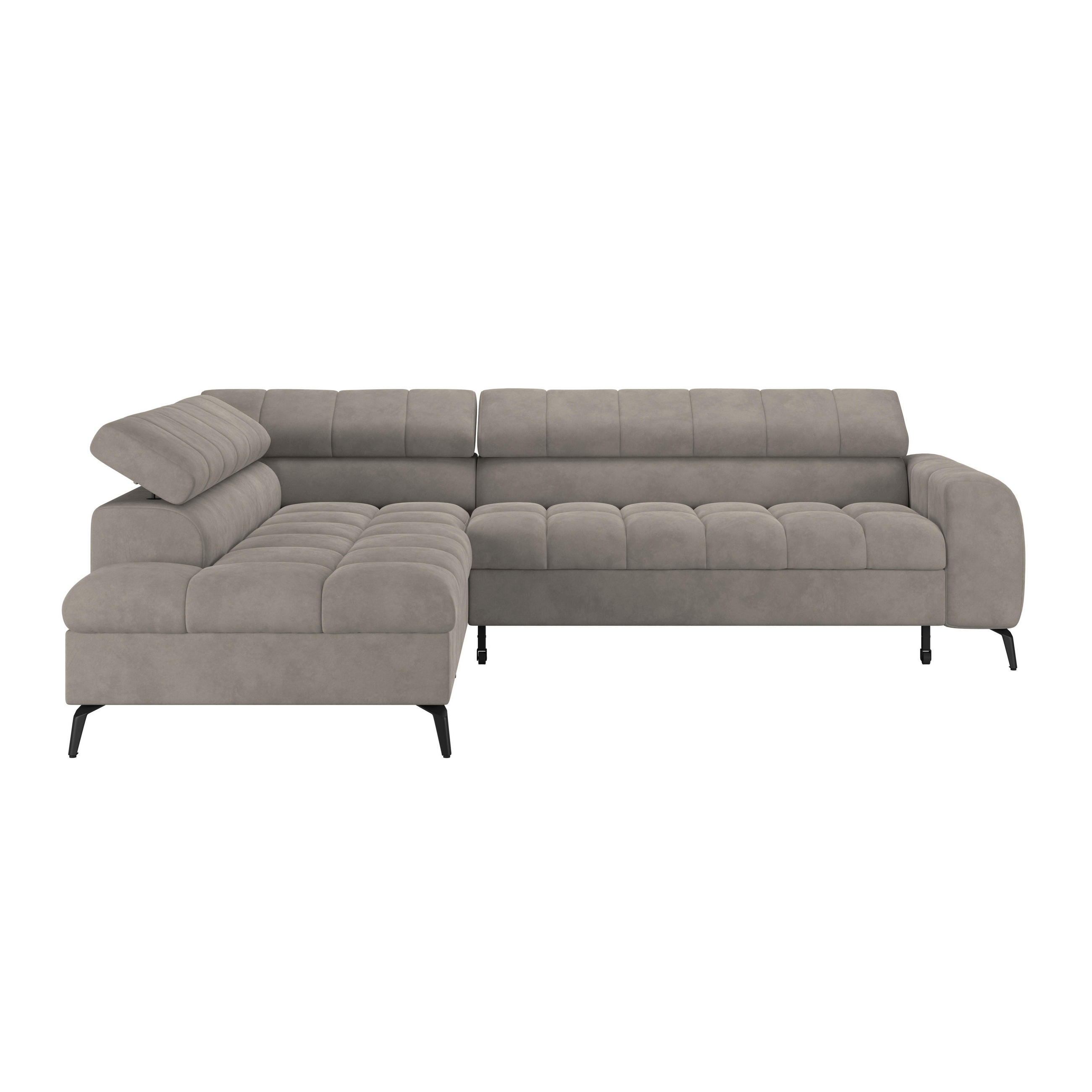 ECKSOFA in Grau  - Schwarz/Grau, Trend, Kunststoff/Textil (203/261cm) - Livetastic