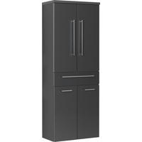 HOCHSCHRANK 60/162,8/33 cm  - Chromfarben/Anthrazit, Design, Glas/Holzwerkstoff (60/162,8/33cm) - Novel