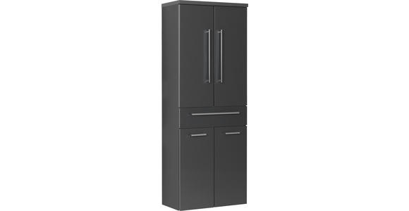 HOCHSCHRANK 60/162,8/33 cm - Chromfarben/Anthrazit, Design, Glas/Holzwerkstoff (60/162,8/33cm) - Novel