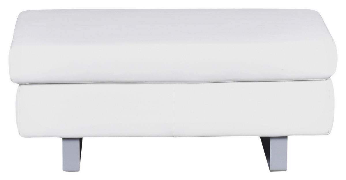 HOCKER in Textil Weiß  - Weiß/Grau, Design, Textil/Metall (92/39/59cm) - MID.YOU