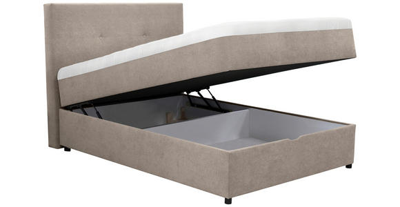 BOXBETT 120/200 cm in Grau - Schwarz/Grau, KONVENTIONELL, Kunststoff/Textil (120/200cm) - Carryhome