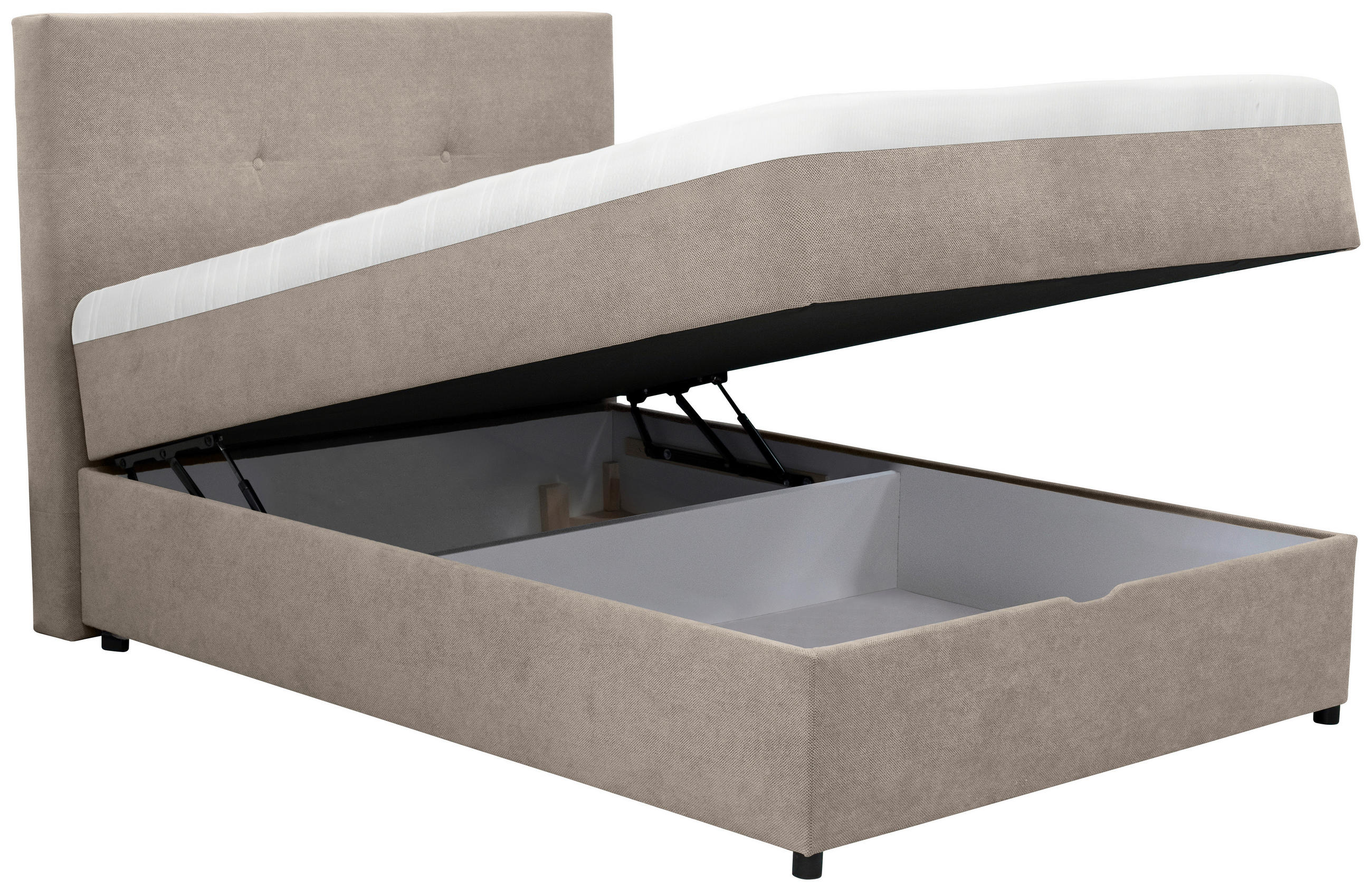 BOXBETT 120/200 cm  in Grau  - Schwarz/Grau, Konventionell, Kunststoff/Textil (120/200cm) - Carryhome
