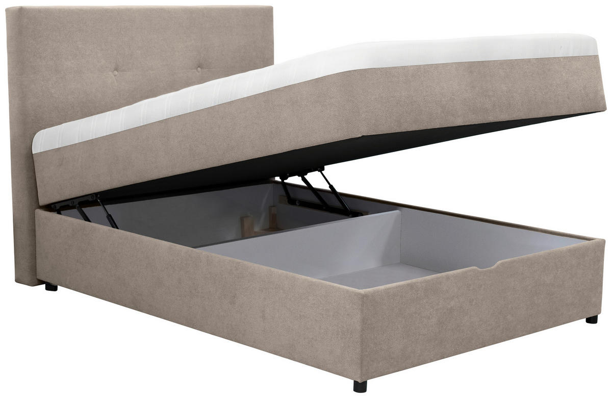 BOXBETT 120/200 cm  in Grau  - Schwarz/Grau, Konventionell, Kunststoff/Textil (120/200cm) - Carryhome