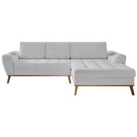 ECKSOFA in Webstoff Silberfarben  - Eichefarben/Silberfarben, Design, Holz/Textil (282/175cm) - Carryhome