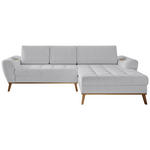 ECKSOFA in Webstoff Silberfarben  - Eichefarben/Silberfarben, Design, Holz/Textil (282/175cm) - Carryhome