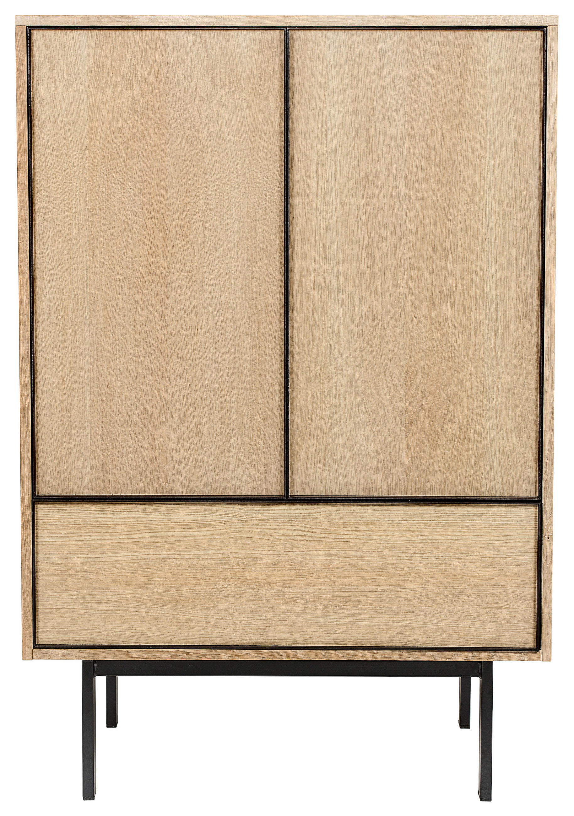 HIGHBOARD  in 90/135/45 cm  - Eichefarben/Schwarz, Design, Holz/Metall (90/135/45cm) - MID.YOU