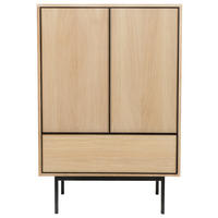 HIGHBOARD  in 90/135/45 cm  - Eichefarben/Schwarz, Design, Holz/Metall (90/135/45cm) - MID.YOU