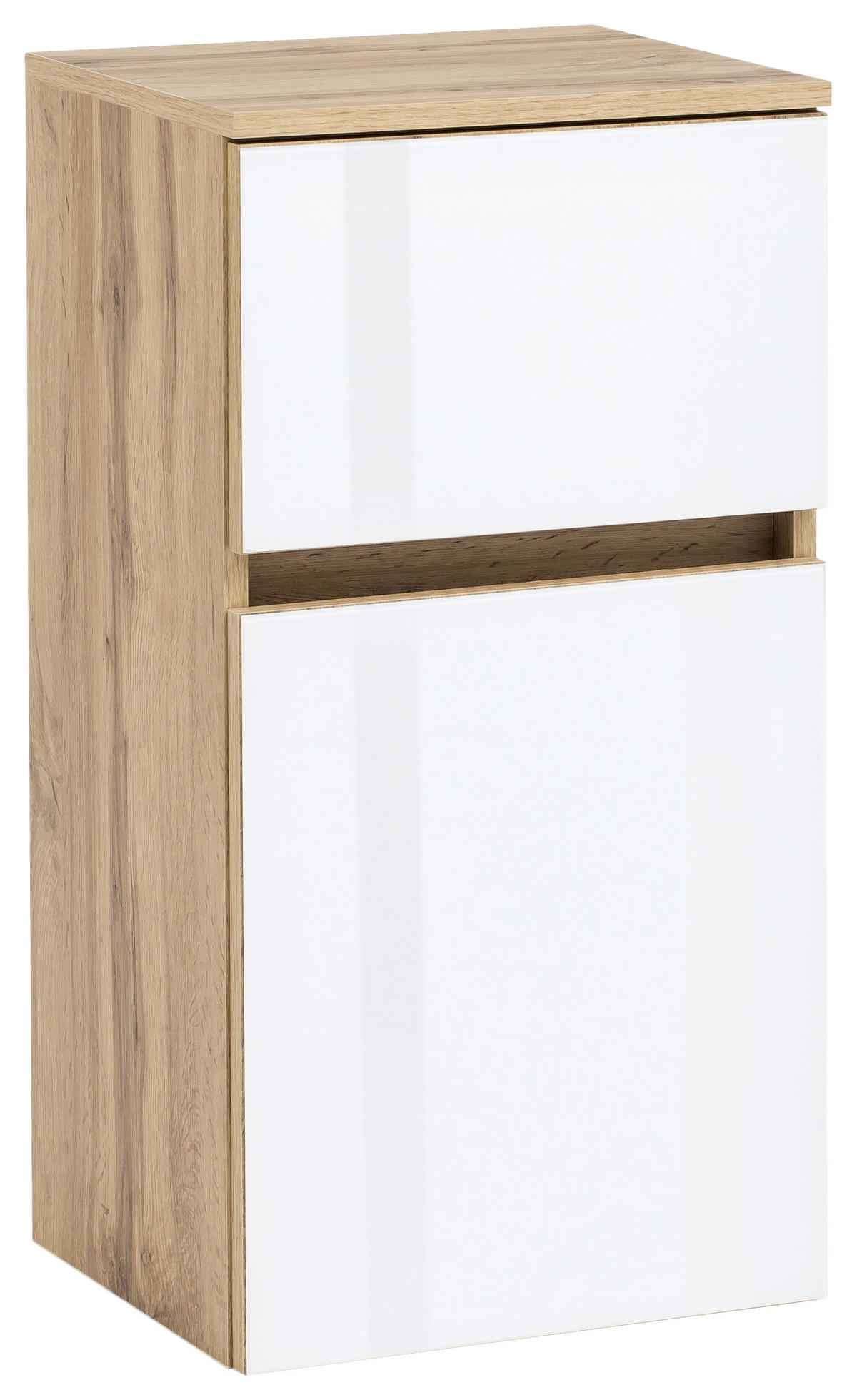 BADEZIMMER  in 160 cm  - Weiss/Eichefarben, Konventionell, Glas/Holzwerkstoff (160cm) - Held
