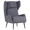 OHRENSESSEL Flachgewebe Dunkelgrau  - Dunkelgrau/Schwarz, KONVENTIONELL, Textil/Metall (75/111/83cm) - Carryhome