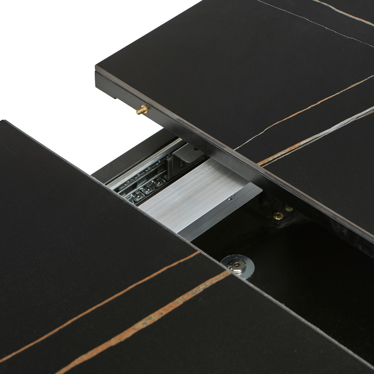 SOFFBORD i metall, keramik 125-150/49,5-79/70 cm  - svart, Design, metall/keramik (125-150/49,5-79/70cm) - Livetastic