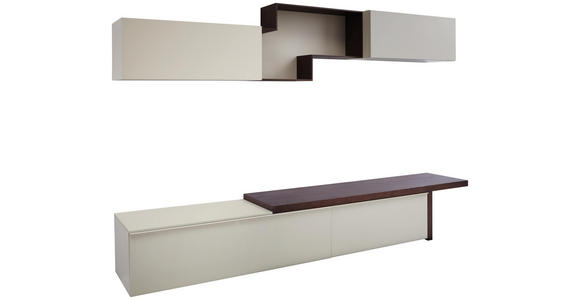 WOHNWAND in Weiß, Kastanienfarben - Kastanienfarben/Weiß, Design, Holz/Holzwerkstoff (270/165,6/47,7cm) - Dieter Knoll