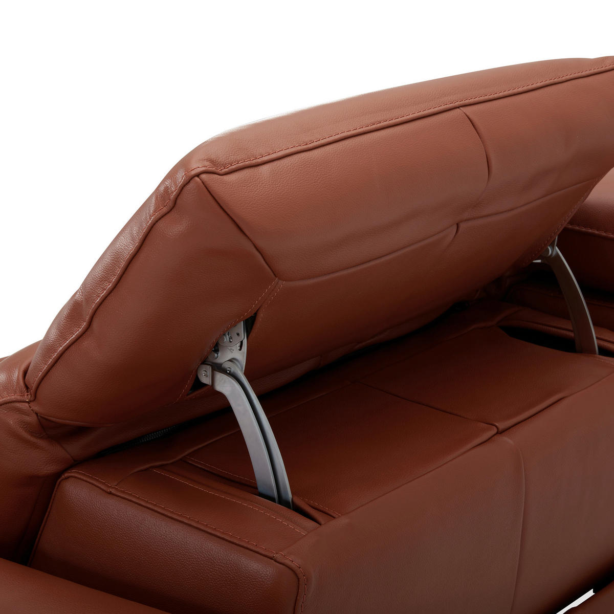 3-SITZER-SOFA Echtleder Cognac  - Cognac/Schwarz, LIFESTYLE, Leder/Metall (198/83/107/111cm) - Livetastic