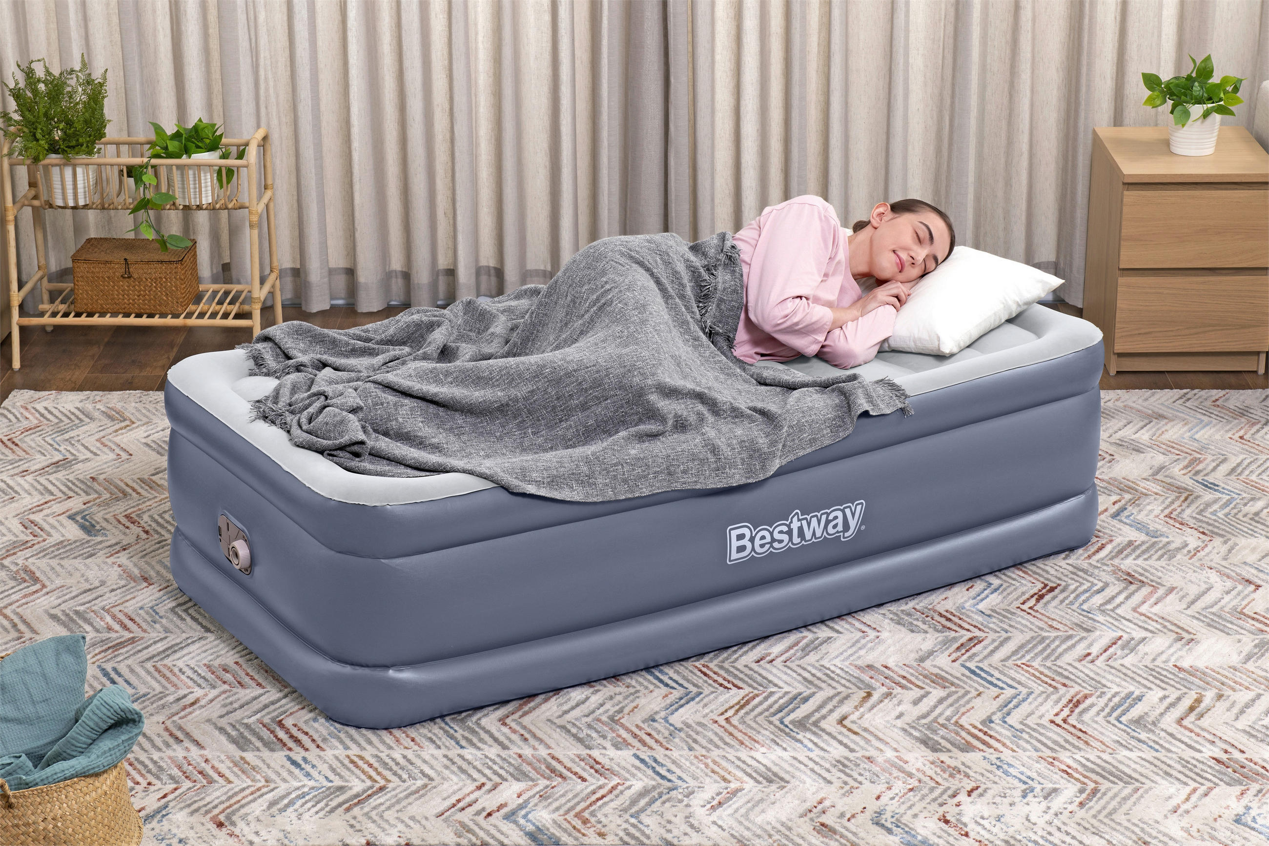 LUFTBETT TRITECH AIR 6713G Hellgrau, Hellblau  - Hellgrau/Hellblau, KONVENTIONELL, Kunststoff (191/97/51cm) - Bestway