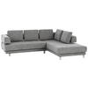 ECKSOFA in Chenille Graphitfarben  277/235 cm  - Graphitfarben, Design, Textil/Metall (277/235cm)