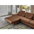 ECKSOFA  in Echtleder Braun  176/334 cm  - Schwarz/Braun, Design, Leder/Metall (176/334cm) - Dieter Knoll