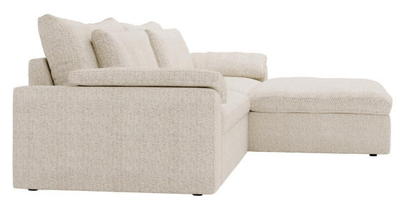 ECKSOFA  in Webstoff Beige  306/198 cm  - Beige/Schwarz, MODERN, Kunststoff/Textil (306/198cm) - Carryhome