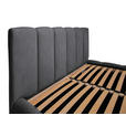POLSTERBETT Lattenrost, Bettkasten Anthrazit 140/200 cm  - Anthrazit/Schwarz, KONVENTIONELL, Holz/Kunststoff (140/200cm) - Carryhome