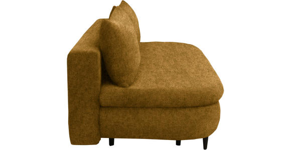 SCHLAFSOFA in Velours Currygelb - Currygelb/Schwarz, Design, Holz/Textil (213/89/105cm) - Novel