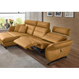 ECKSOFA in Echtleder Currygelb  169/298 cm  - Currygelb/Schwarz, Design, Leder/Metall (169/298cm) - Dieter Knoll