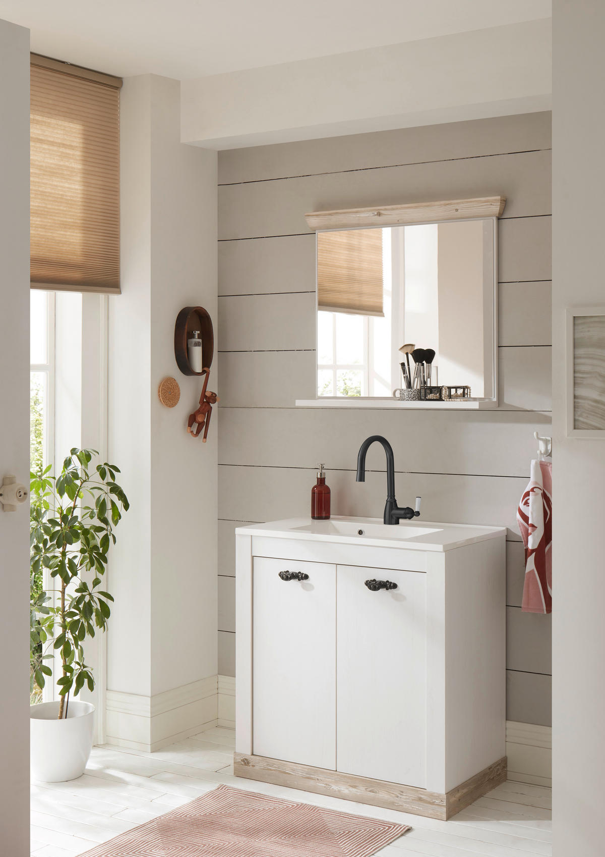 BADEZIMMER 2-teilig  in  - Schwarz/Weiß, Design, Naturmaterialien/Holzwerkstoff (81/200/46cm) - MID.YOU