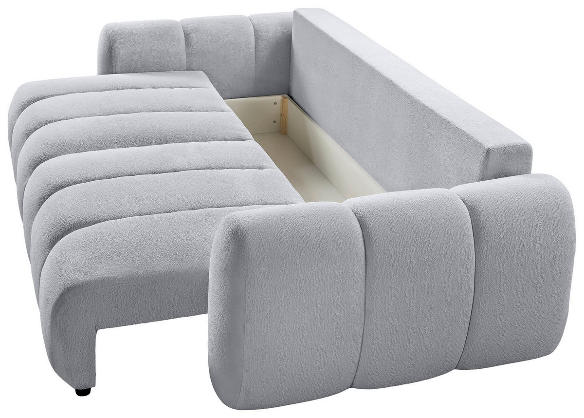 SCHLAFSOFA  mit Webstoff Grau  - Schwarz/Grau, KONVENTIONELL, Kunststoff/Textil (262/93/117cm) - Carryhome