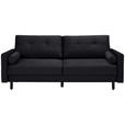 SCHLAFSOFA in Samt Schwarz  - Schwarz, KONVENTIONELL, Holz/Textil (220/95/98cm) - Carryhome