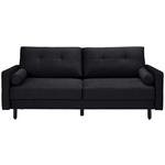SCHLAFSOFA in Samt Schwarz  - Schwarz, KONVENTIONELL, Holz/Textil (220/95/98cm) - Carryhome