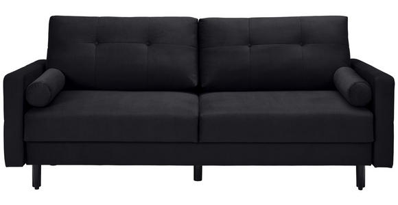 SCHLAFSOFA in Samt Schwarz  - Schwarz, KONVENTIONELL, Holz/Textil (220/95/98cm) - Carryhome